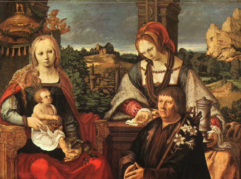 Madonna and Child with Mary Magdalene and a Donor by Lucas van Leyden