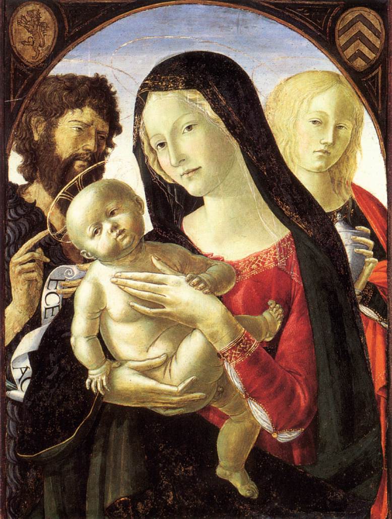 Madonna and Child with St John the Baptist and St Mary Magdalene by Neroccio De' Landi-History Painting