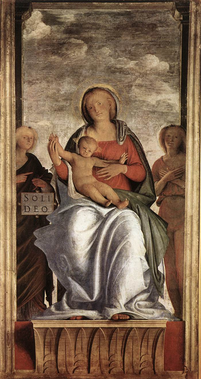 Madonna and Child with Two Angels by Bramantino