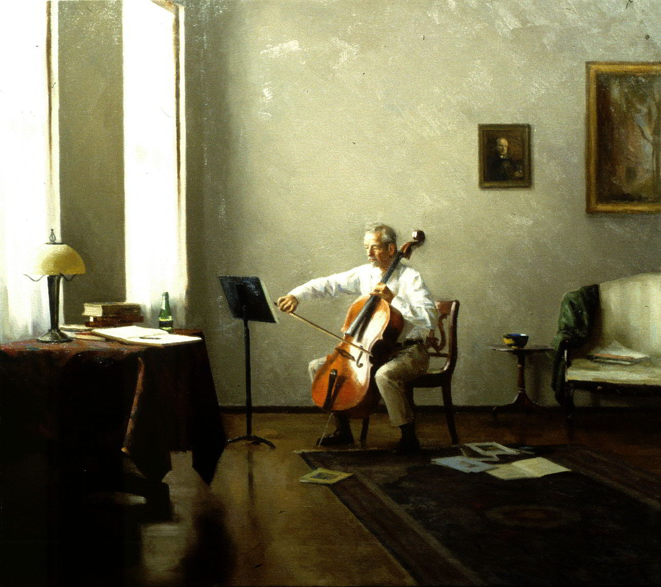 Man playing a Cello by Steven J Levin