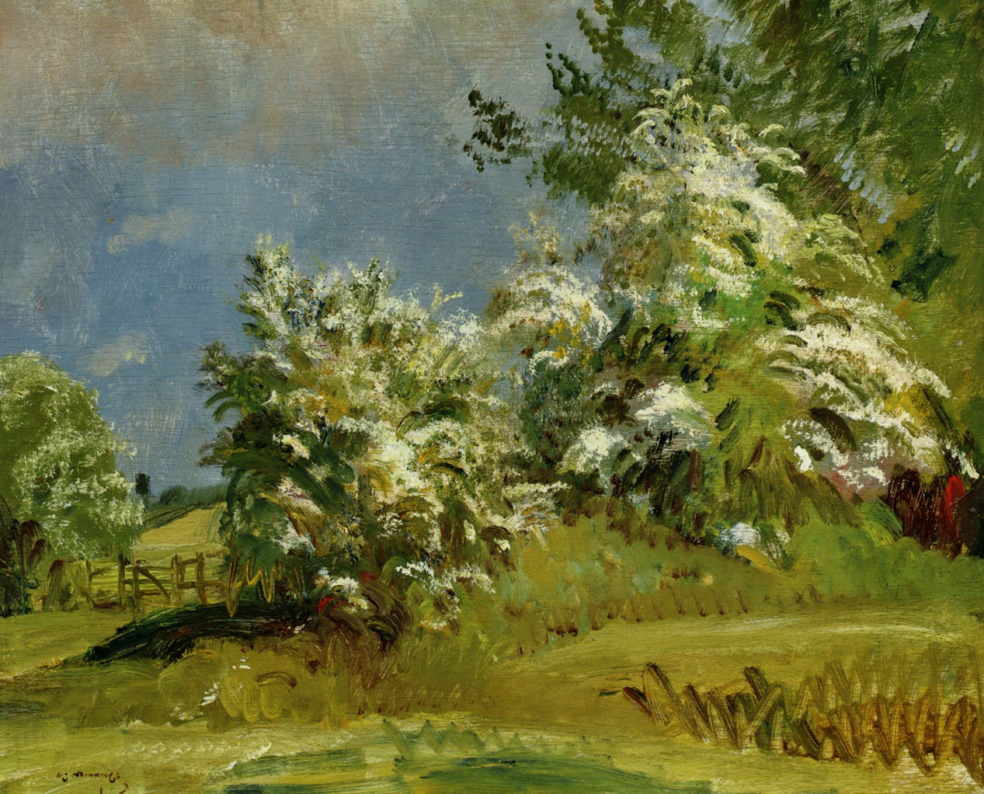 May Blossoms by Sir Alfred James Munnings