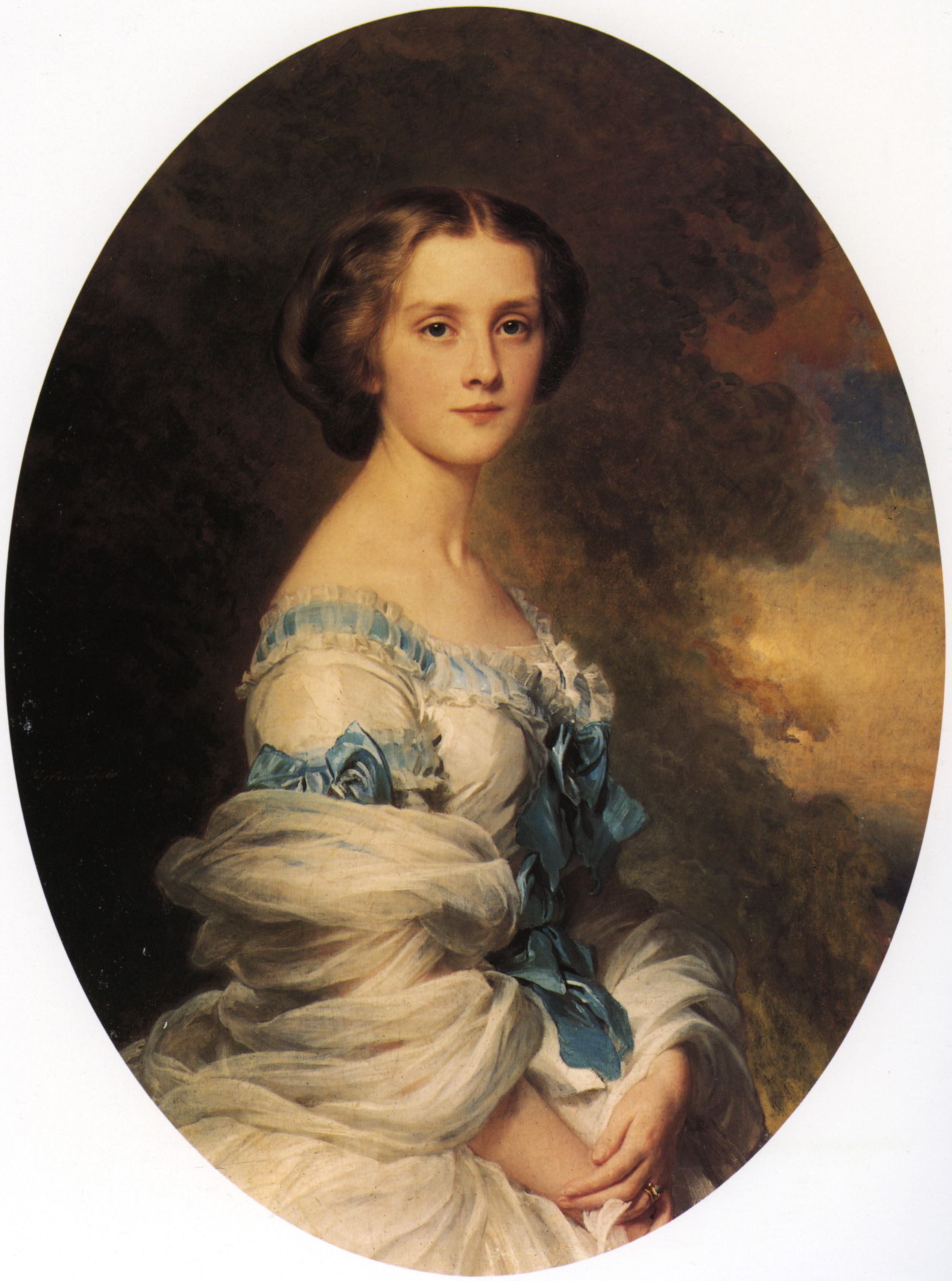 Melanie de Bussiere, Comtesse Edmond de Pourtales by Franz Xavier Winterhalter-Portrait Painting