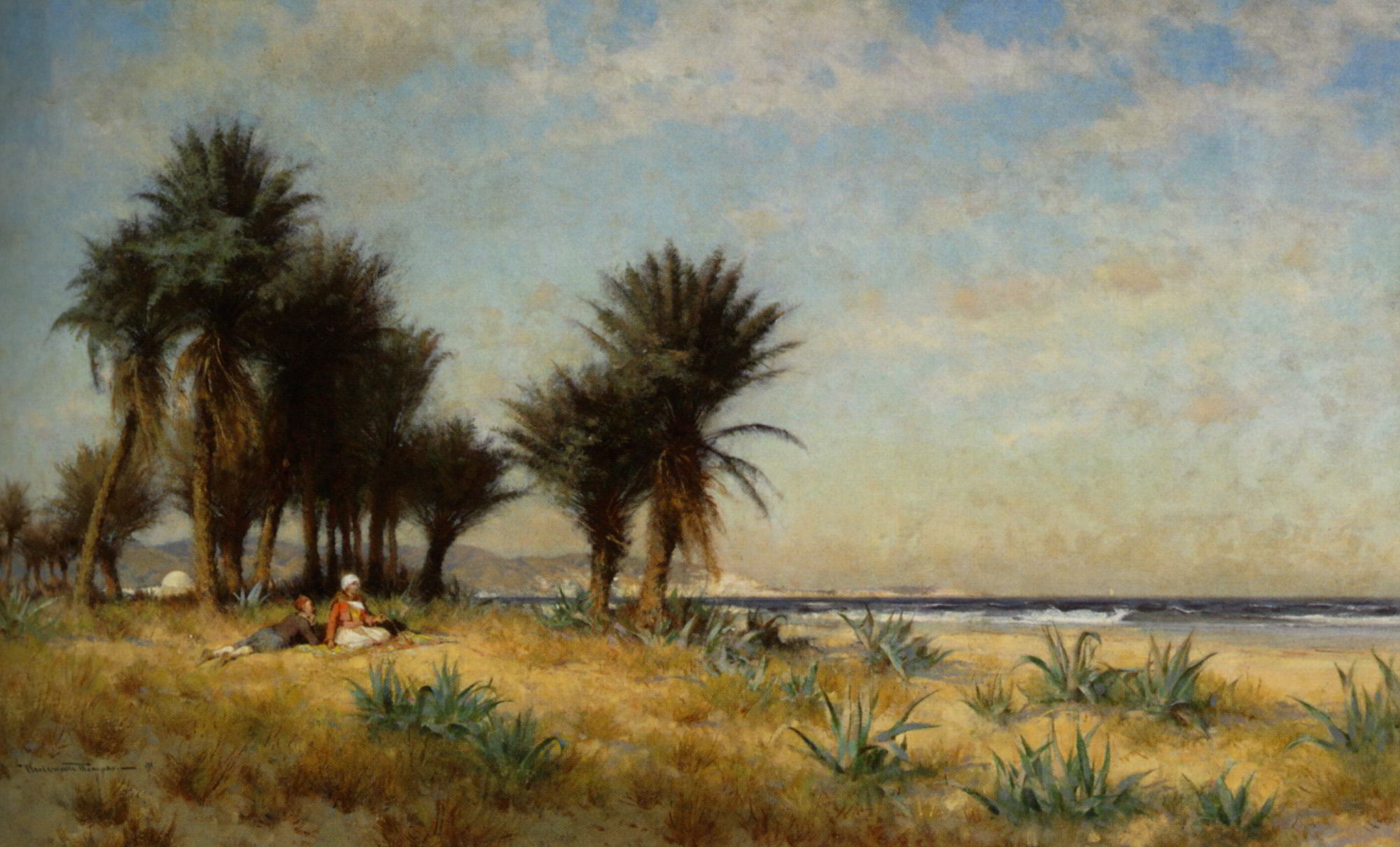 Moroccan Costal Scene by Alfred Wordsworth Thompson-Oil Painting