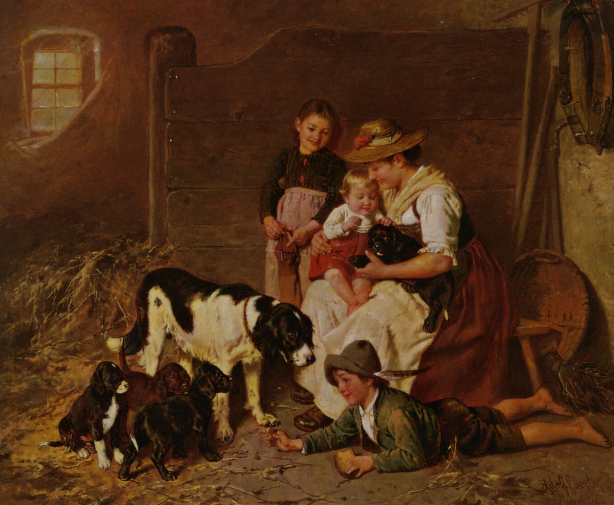 New Puppies by Adolf Eberle