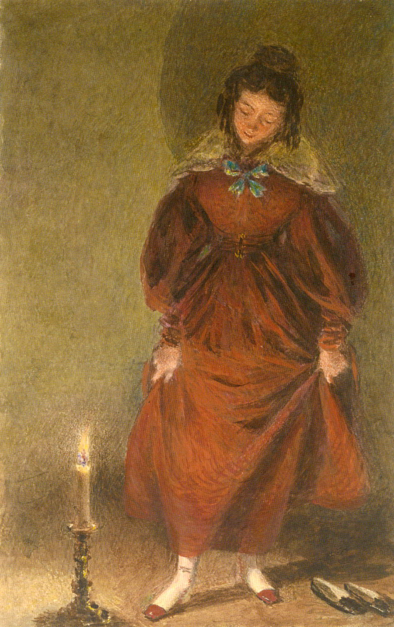 New Red Shoes, the artist's wife by William Henry Hunt