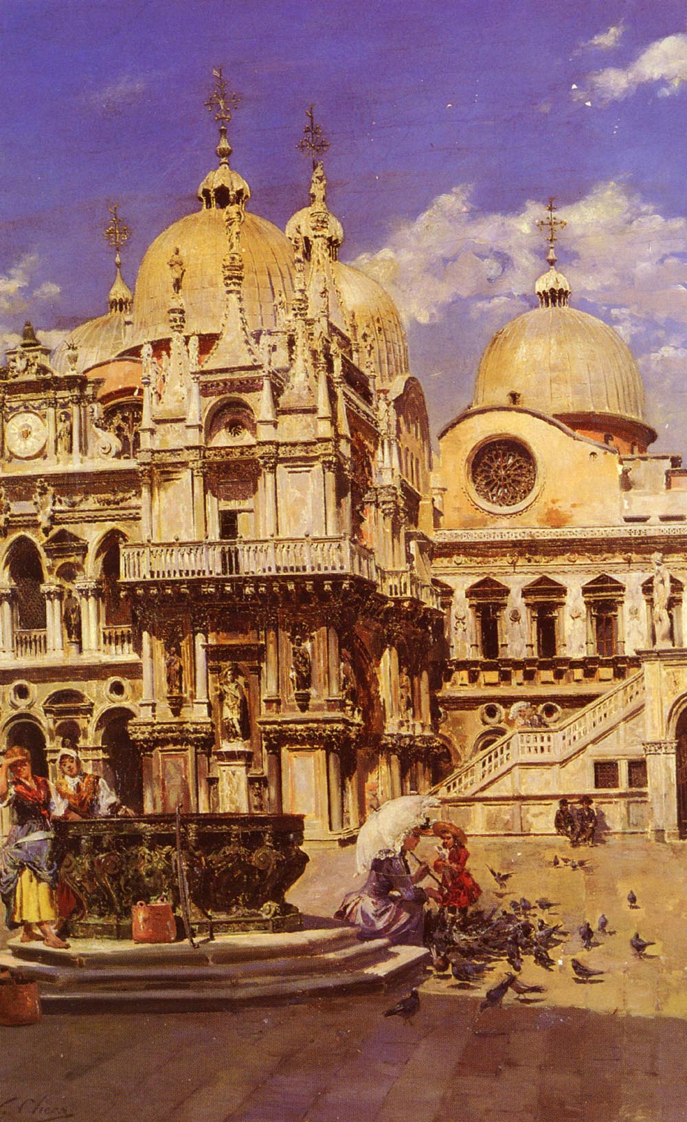 Piazza San Marco by Ulpiano Checa y Sanz-Oil Painting