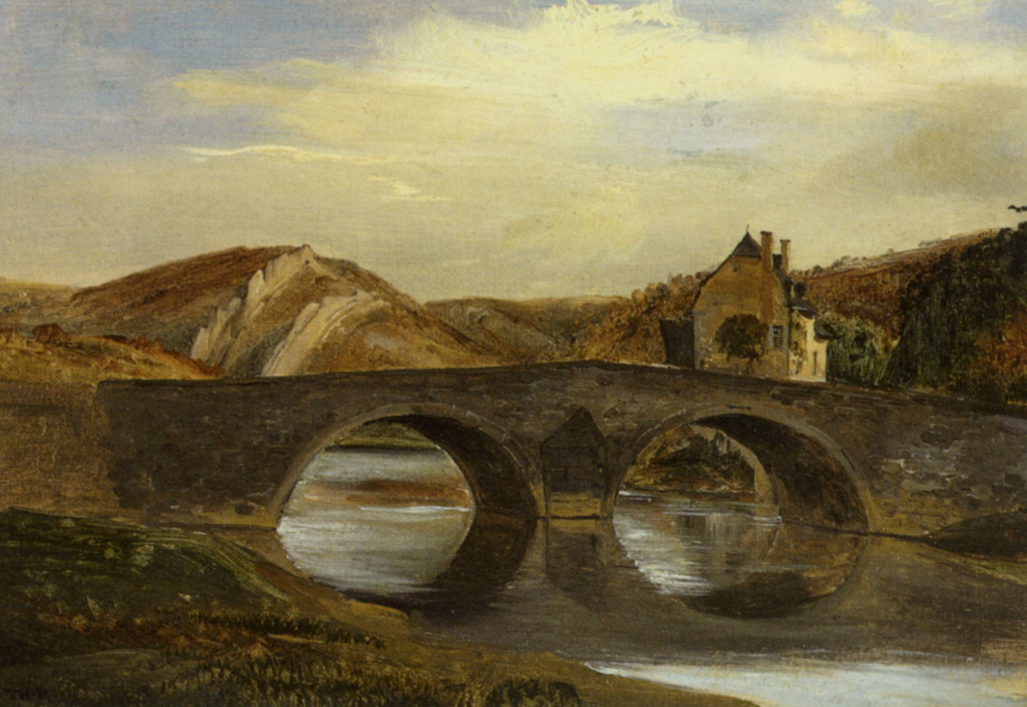 Pont dans le jura by Theodore Rousseau-French Painting