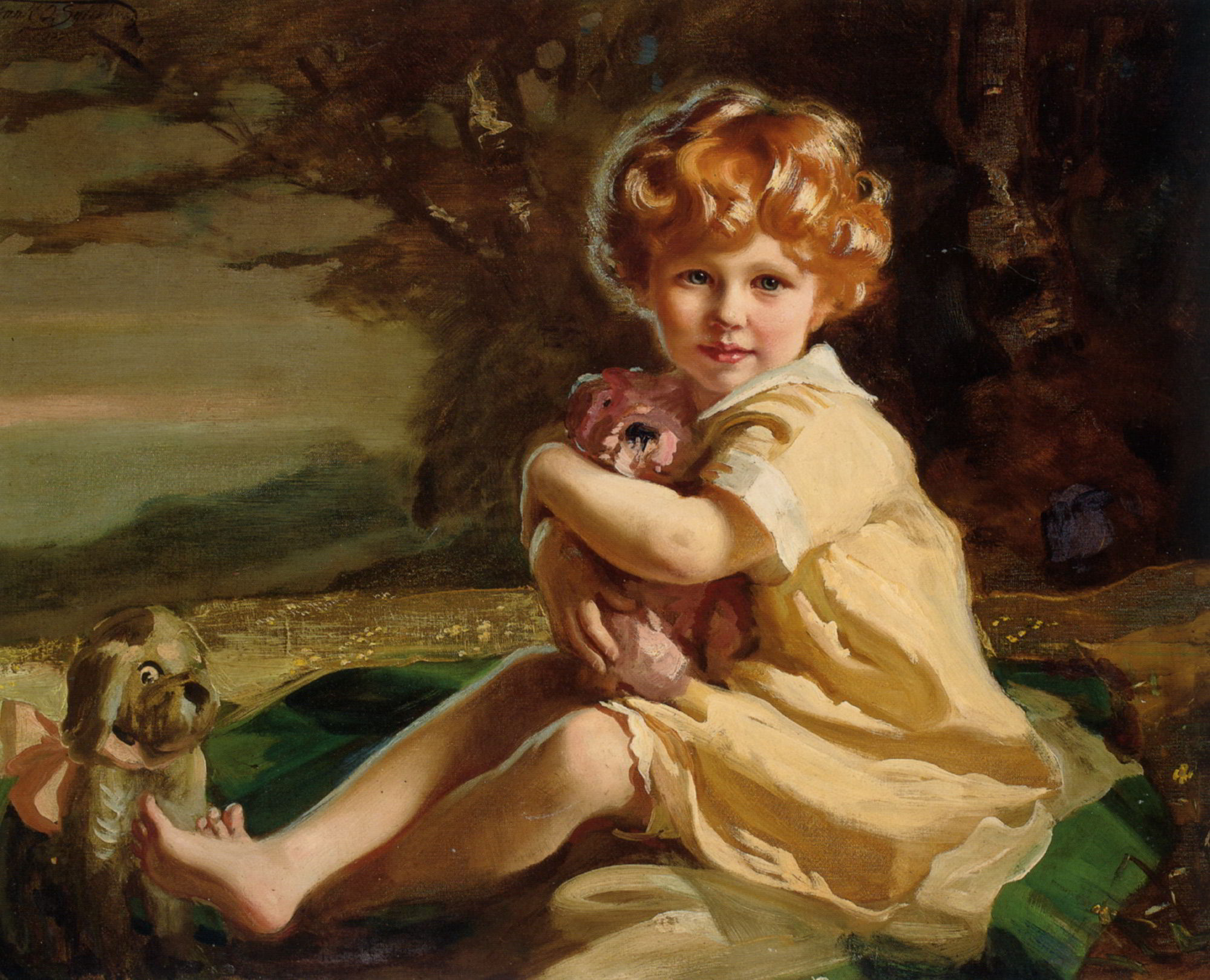 Portrait of Sarah Fenton King as a Little Girl by Frank O. Salisbury-Oil Painting