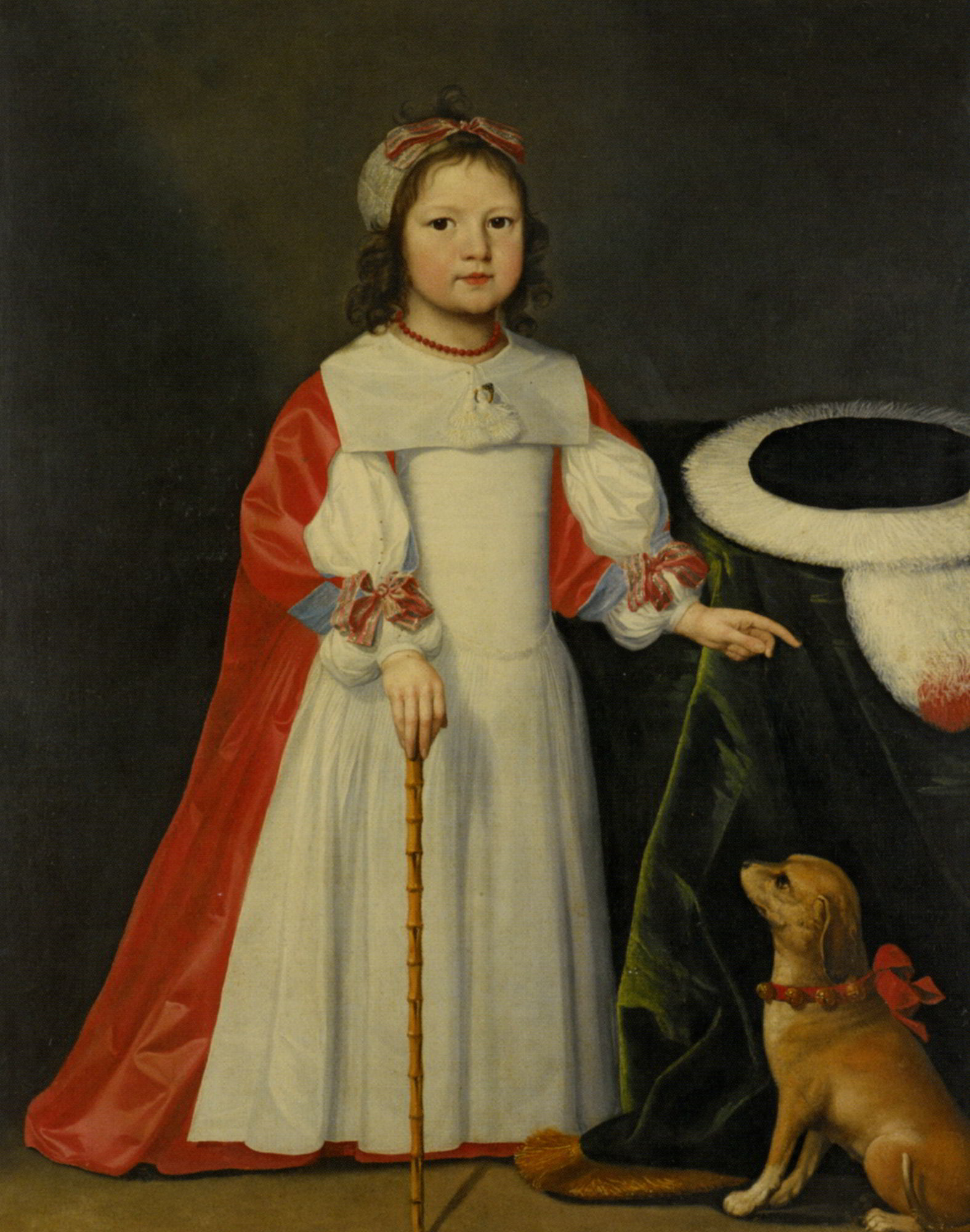 Portrait of a Boy with a Dog by Cornelius Jonson
