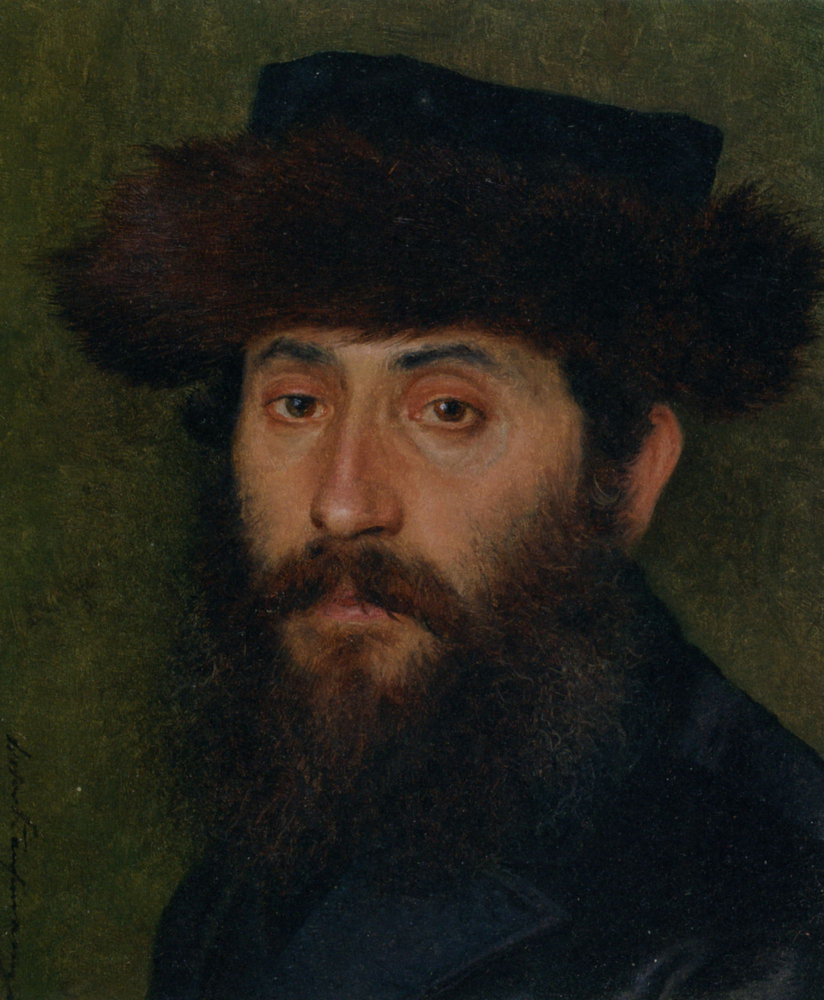 Portrait of a Man with Streimel by Isidor Kaufmann