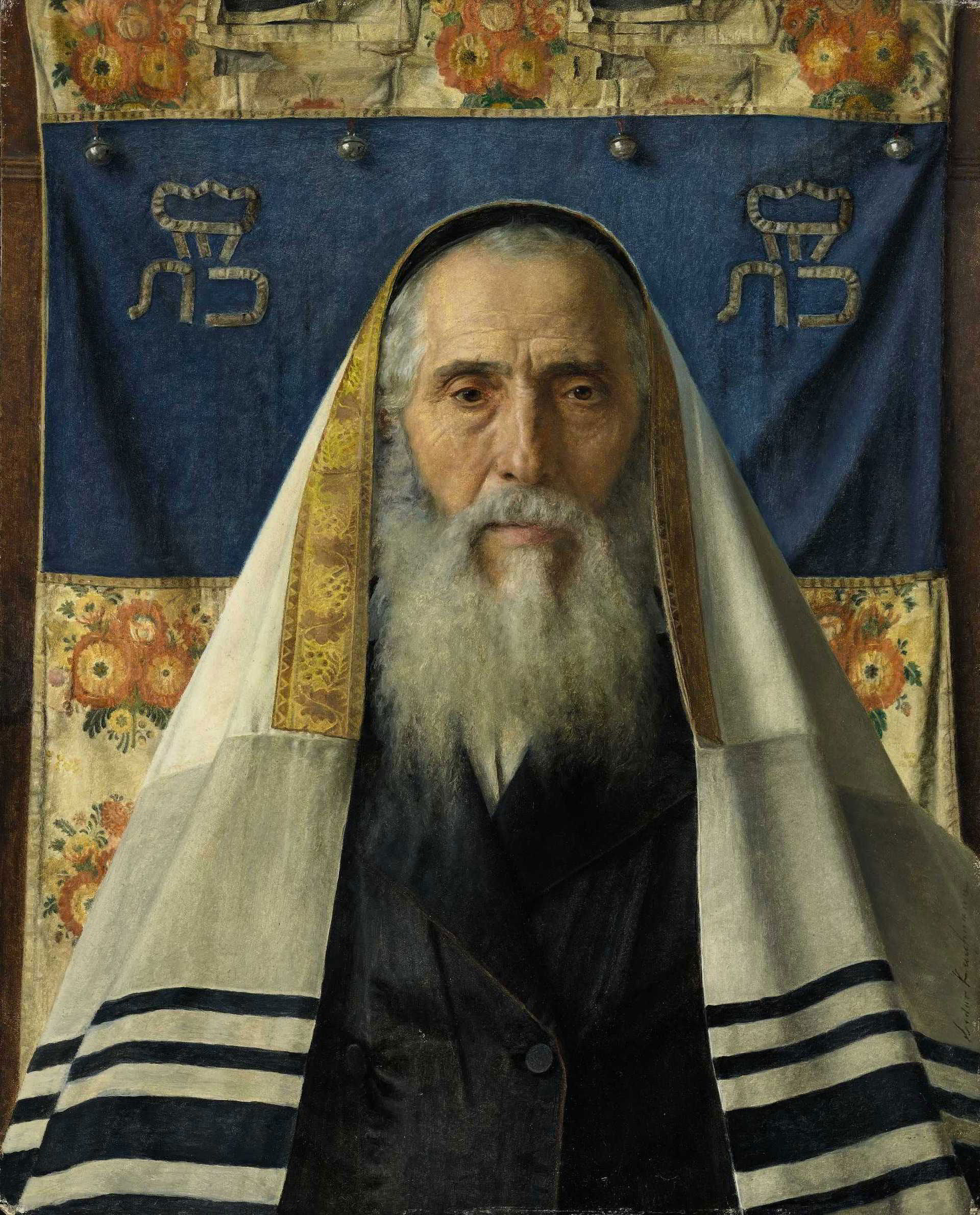 Portrait of a Rabbi with Prayer Shawl by Isidor Kaufmann