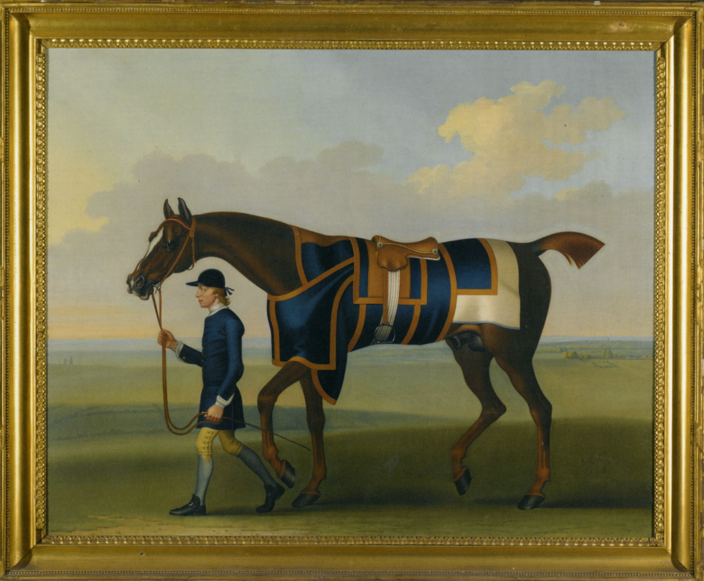 Portrait of the Racehorse Sedbury with a Groom by James Seymour-Portrait Painting