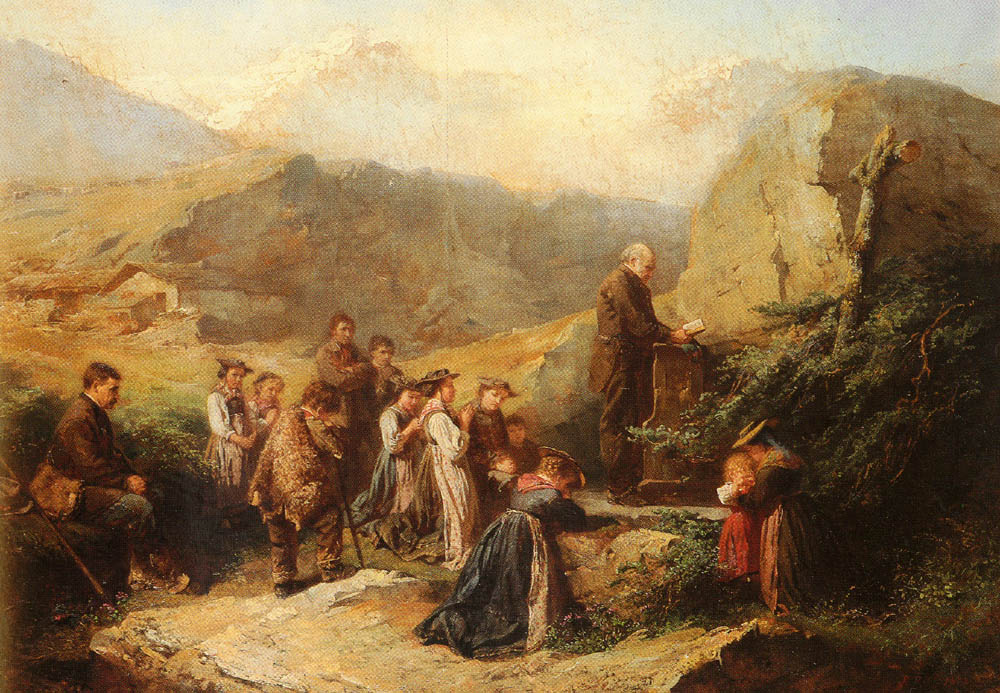 Prayer in the Alps by Rafael Ritz-Oil Painting