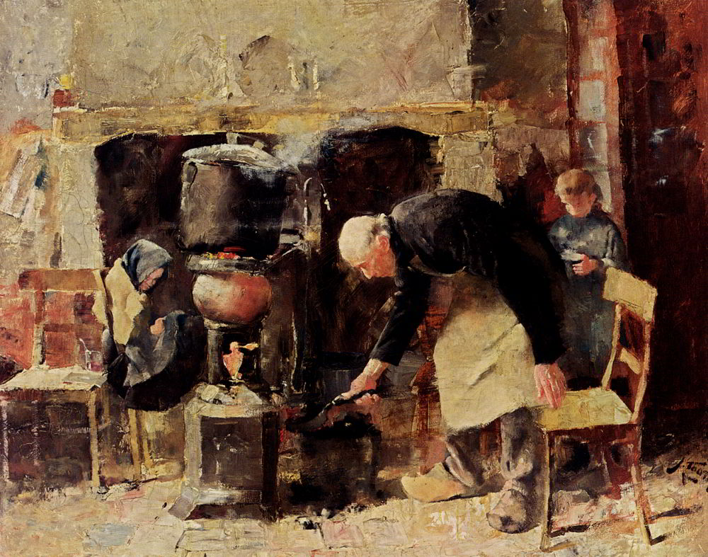 Preparing The Meal by Jan Toorop-Oil Painting