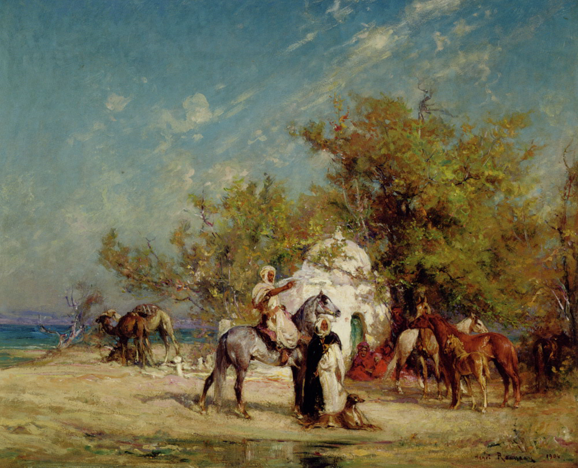 Preparing for the Hunt by Henri Emilien Rousseau-Oil Painting