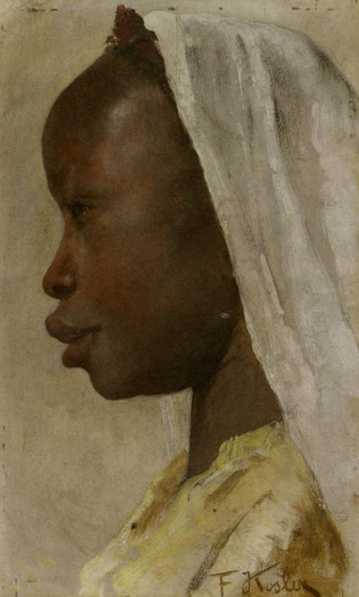 Profile of a Nubian Girl by Franz Xavier Kosler