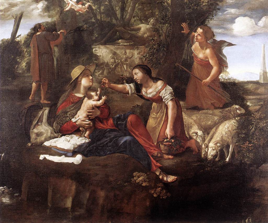 Rest on the Flight into Egypt by Angelo Caroselli-Oil Painting