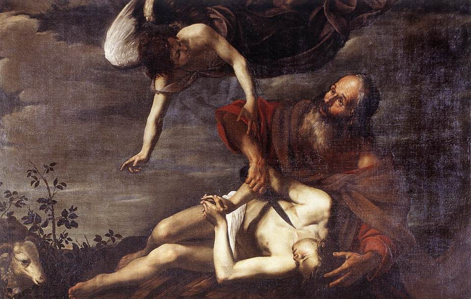 Sacrifice of Isaac by Orazio Riminaldi-Oil Painting