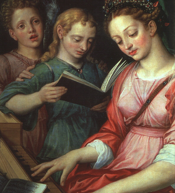 Saint Cecilia by Michiel van Coxcie-Genre Painting