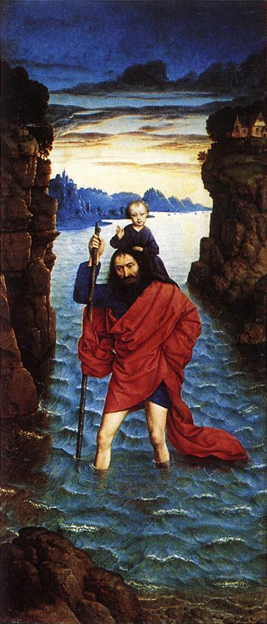 Saint Christopher by Dieric Bouts the Younger-History Painting