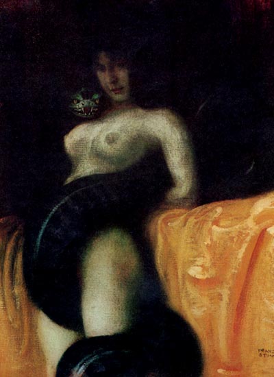 Sensuality by Franz von Stuck-Portrait Painting