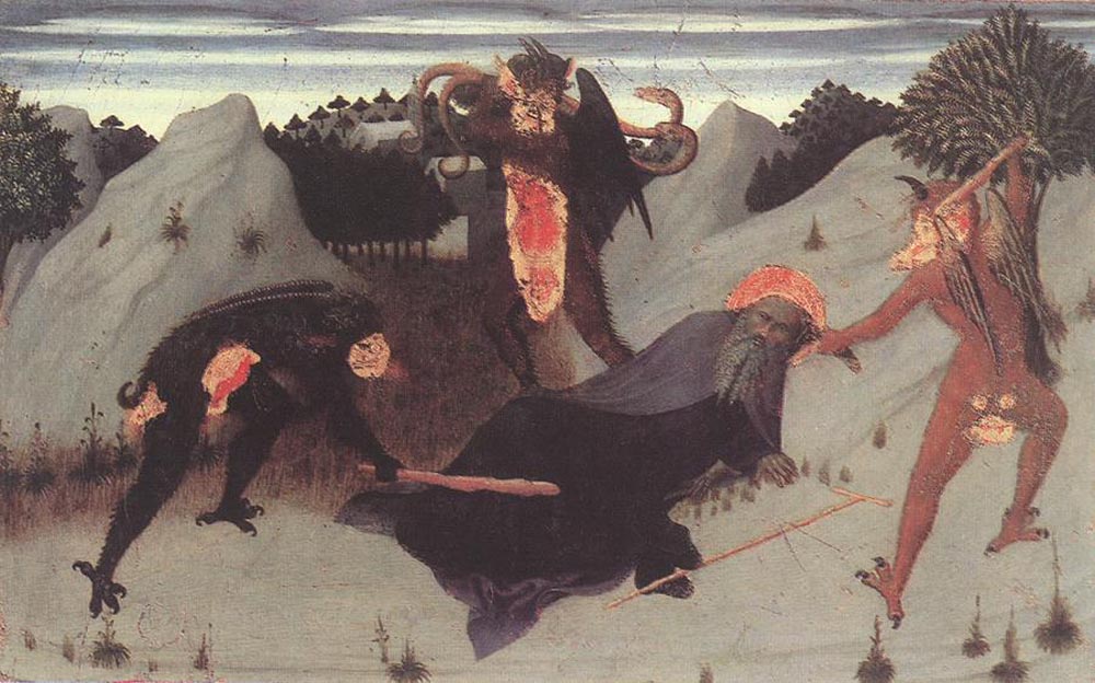 St Anthony the Hermit Tortured by the Devils by Sassetta-Italian Painting