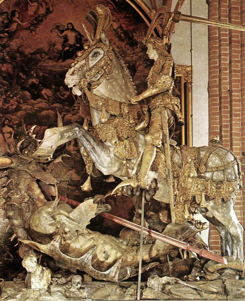 St George and the Dragon by Bernt Notke-Sculpture