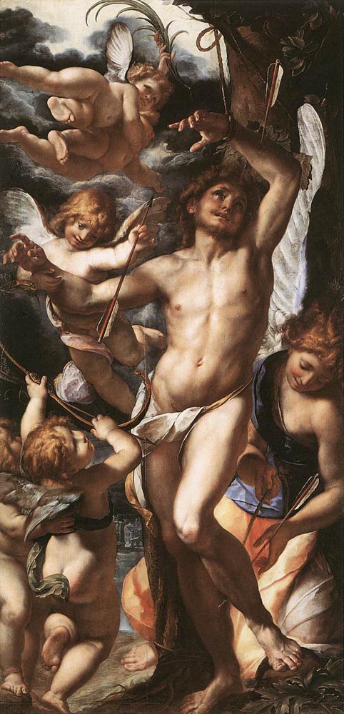 St Sebastian Tended by Angels by Giulio Cesare Procaccini