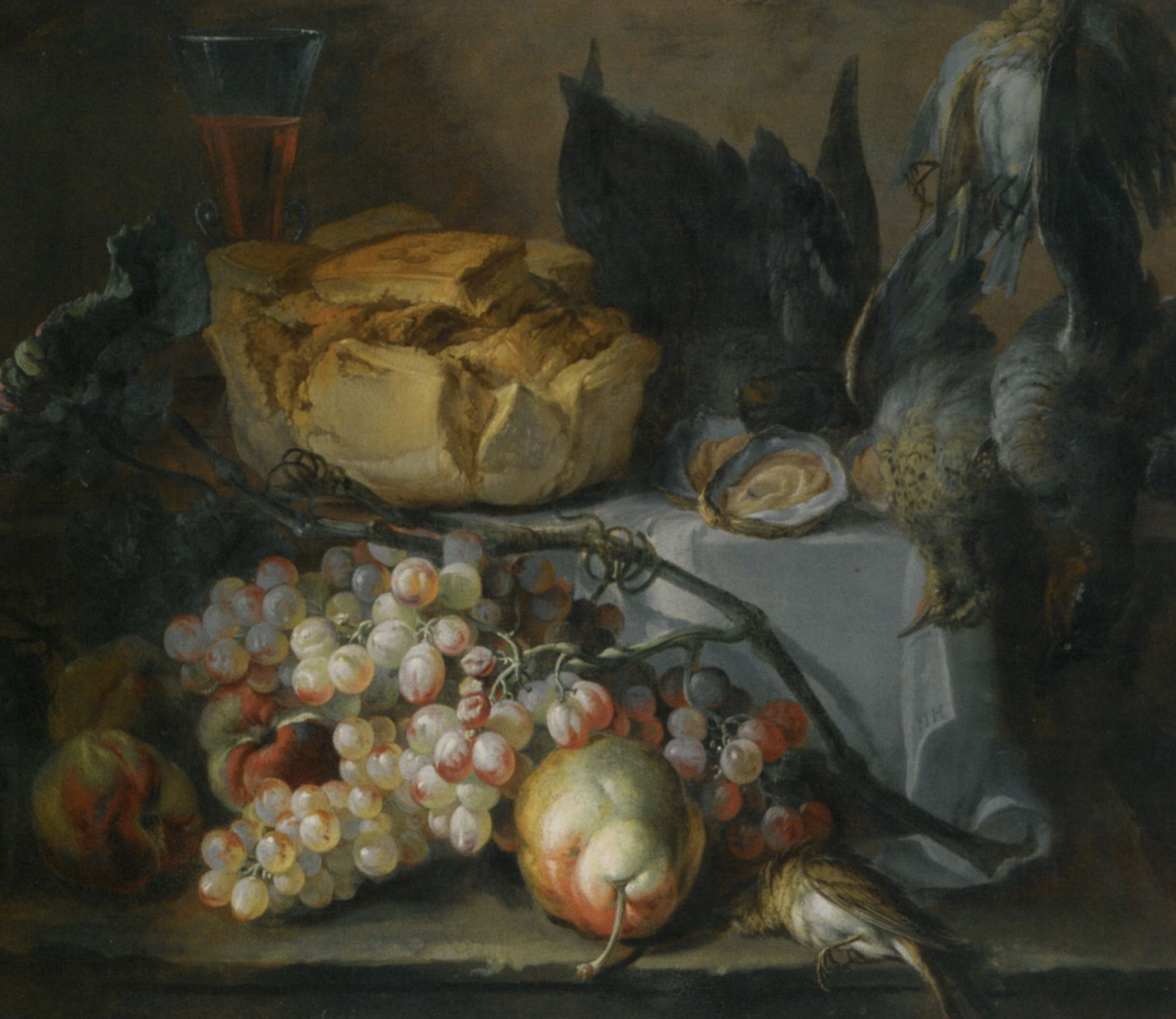 Still Life with a Load of Bread and Dead Game by Pierre Nicolas Huilliot