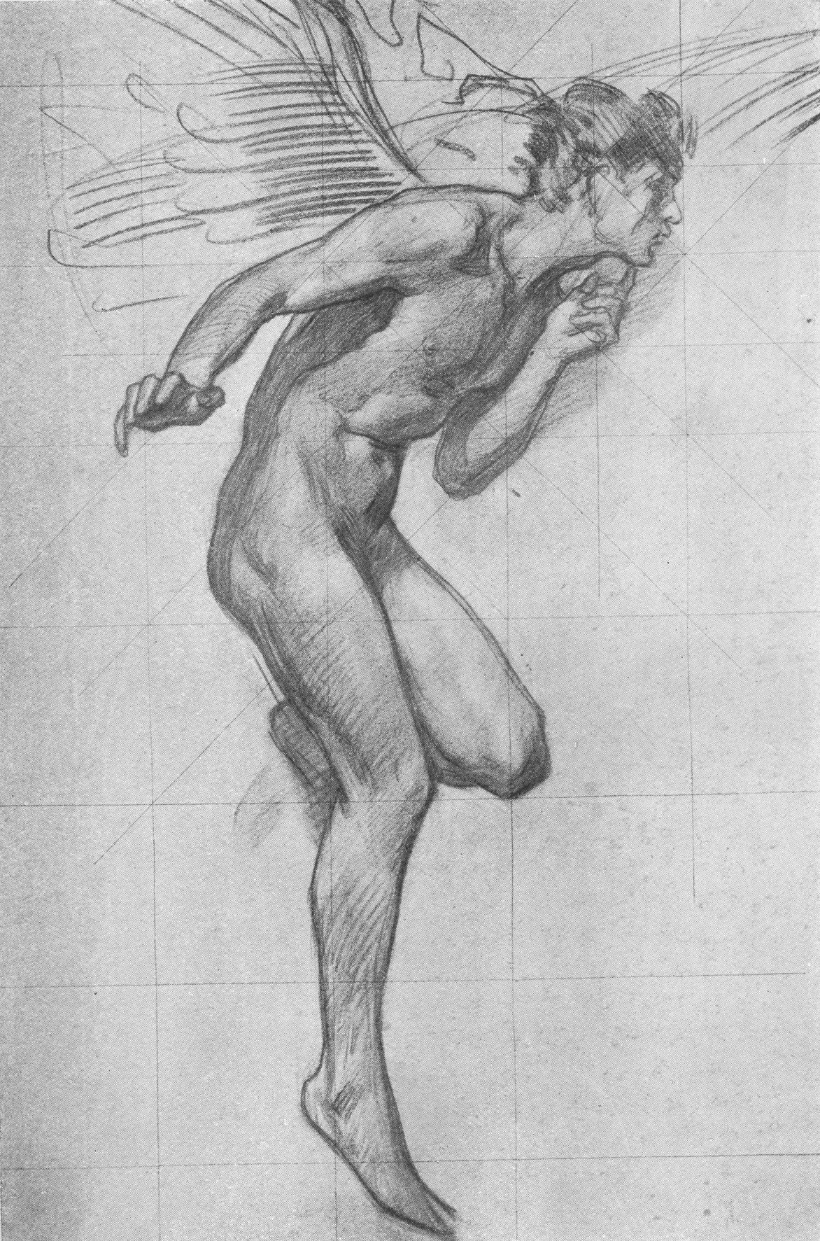 Study for Figure of Boreas by Harold Speed-English Painting