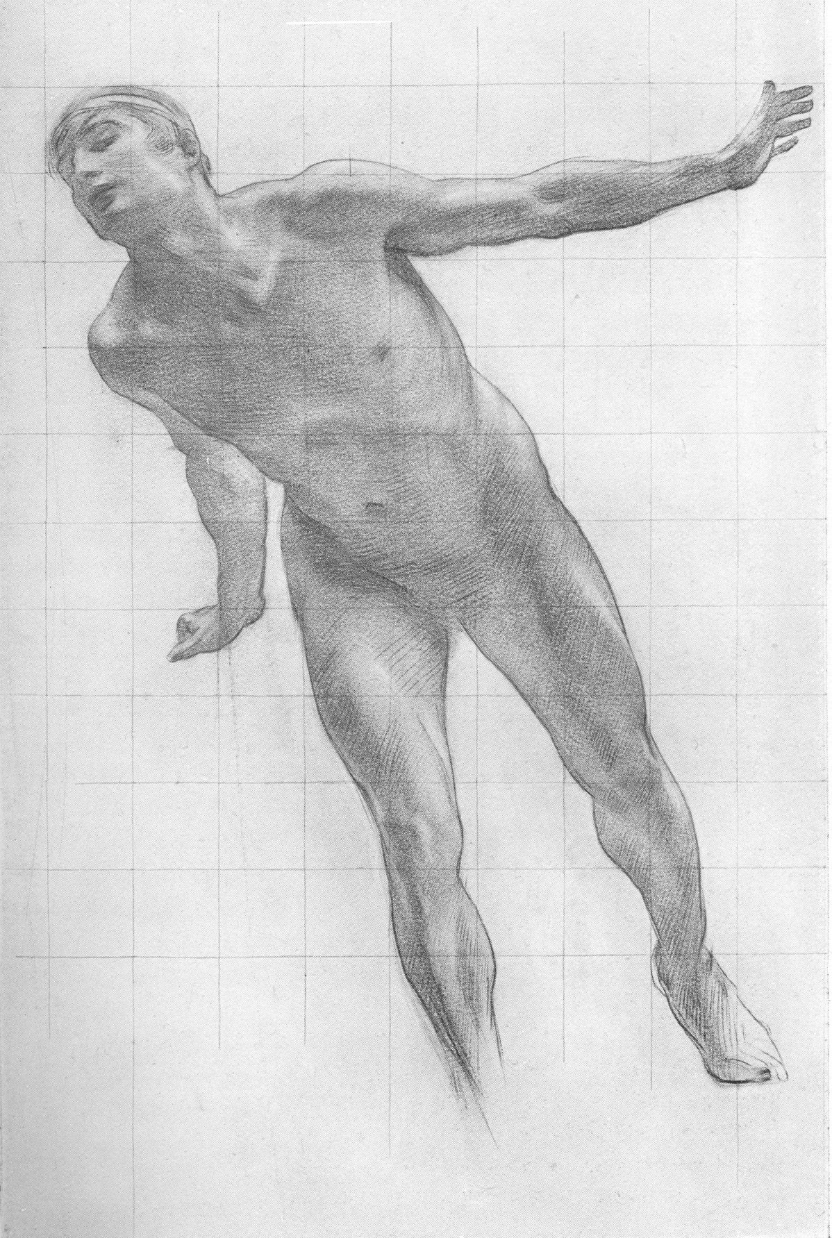 Study for the Figure of Apollo in Apollo and Daphne by Harold Speed-English Painting