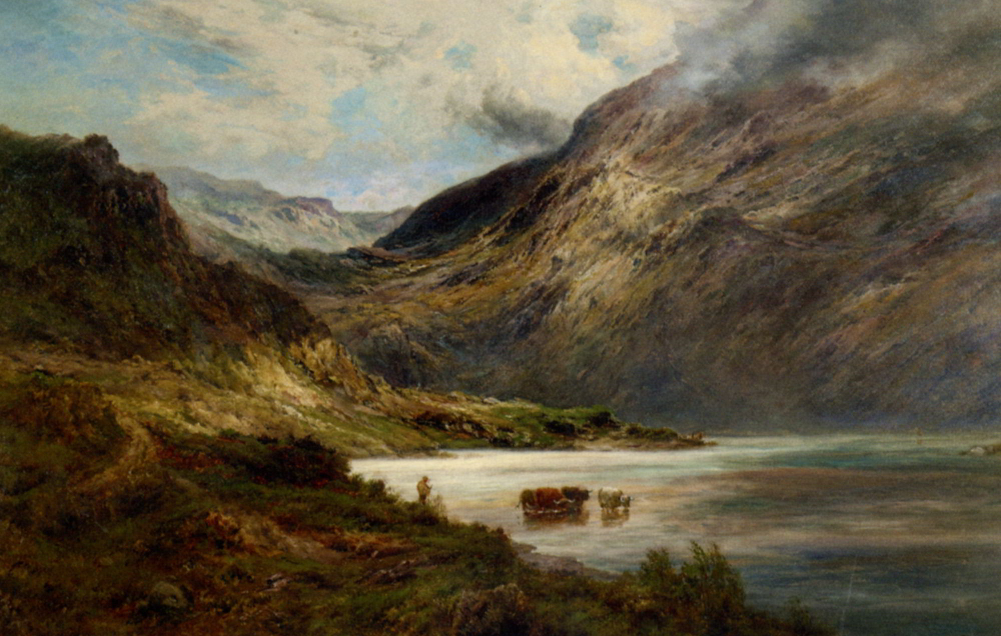 Sunlight in the Highlands by Alfred Fontville De Breanski