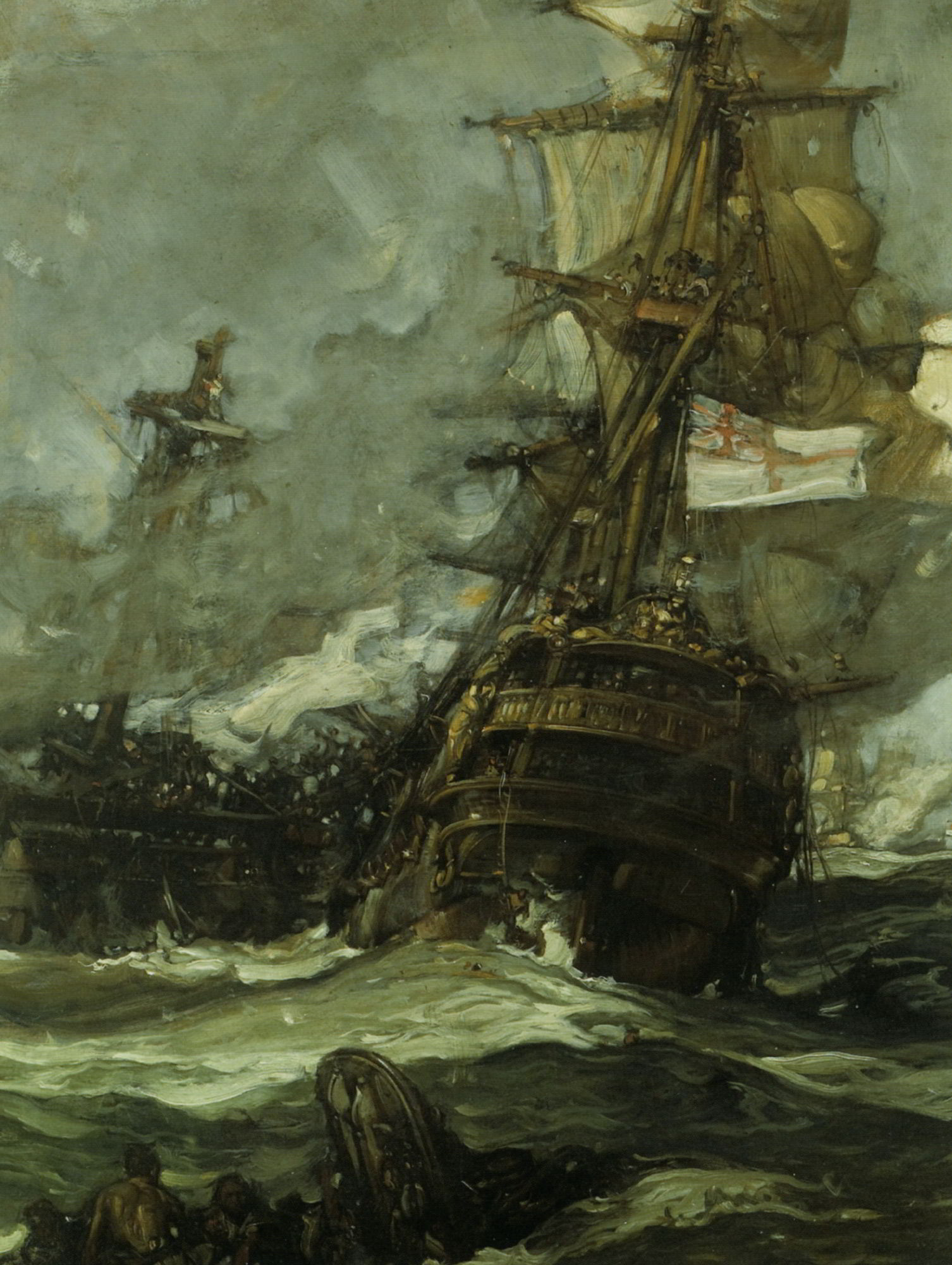 The Brunswick Caught Anchors with her Enemy by Sir Frank Brangwyn, R.A.
