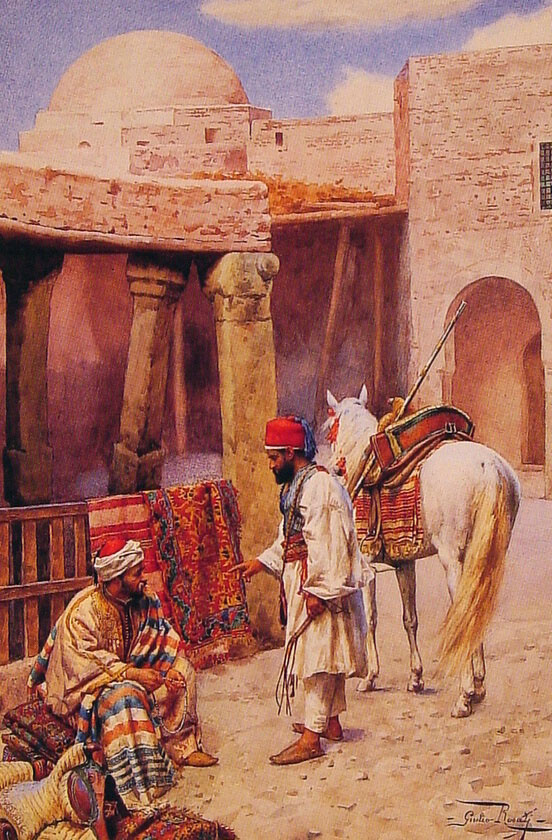 The Carpet Seller by Giulio Rosati-Italian Painting