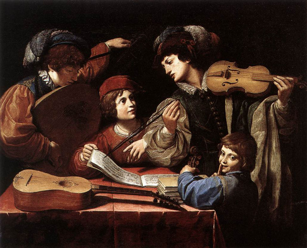 The Concert by Lionello Spada-Genre Painting