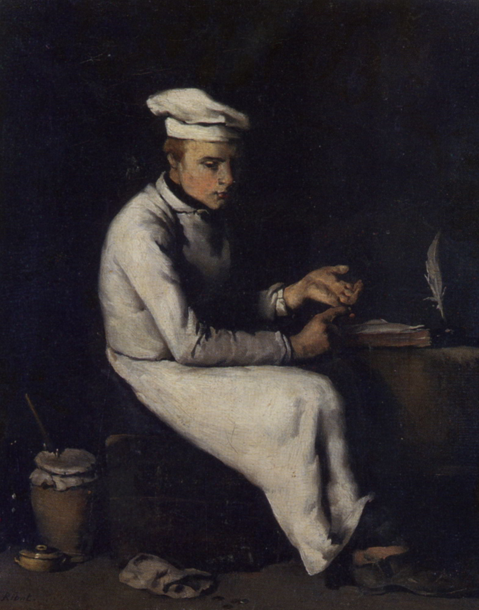 The Cook Accountant by Theodule Augustine Ribot- Oil Painting