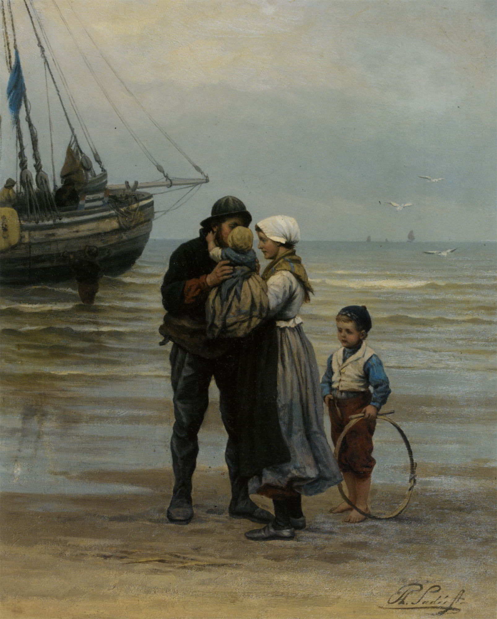 The Farewell by Philippe Lodowyck Jacob Sadee-Oil Painting