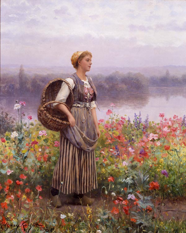 The Flower Girl by Daniel Ridgway Knight