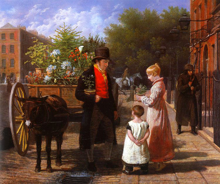 The Flower Seller by Jacques-Laurent Agasse-Genre Painting