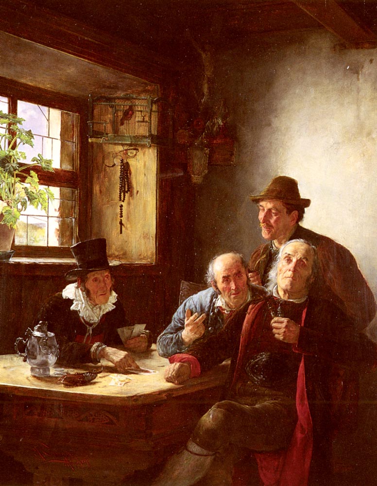 The Fortune Teller by Alfons Spring-German Painting
