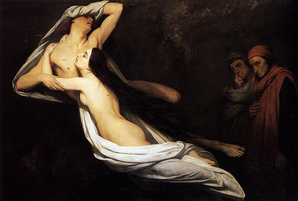 The Ghosts of Paolo and Francesca Appear to Dante and Virgil by Ary Scheffer-French Painting