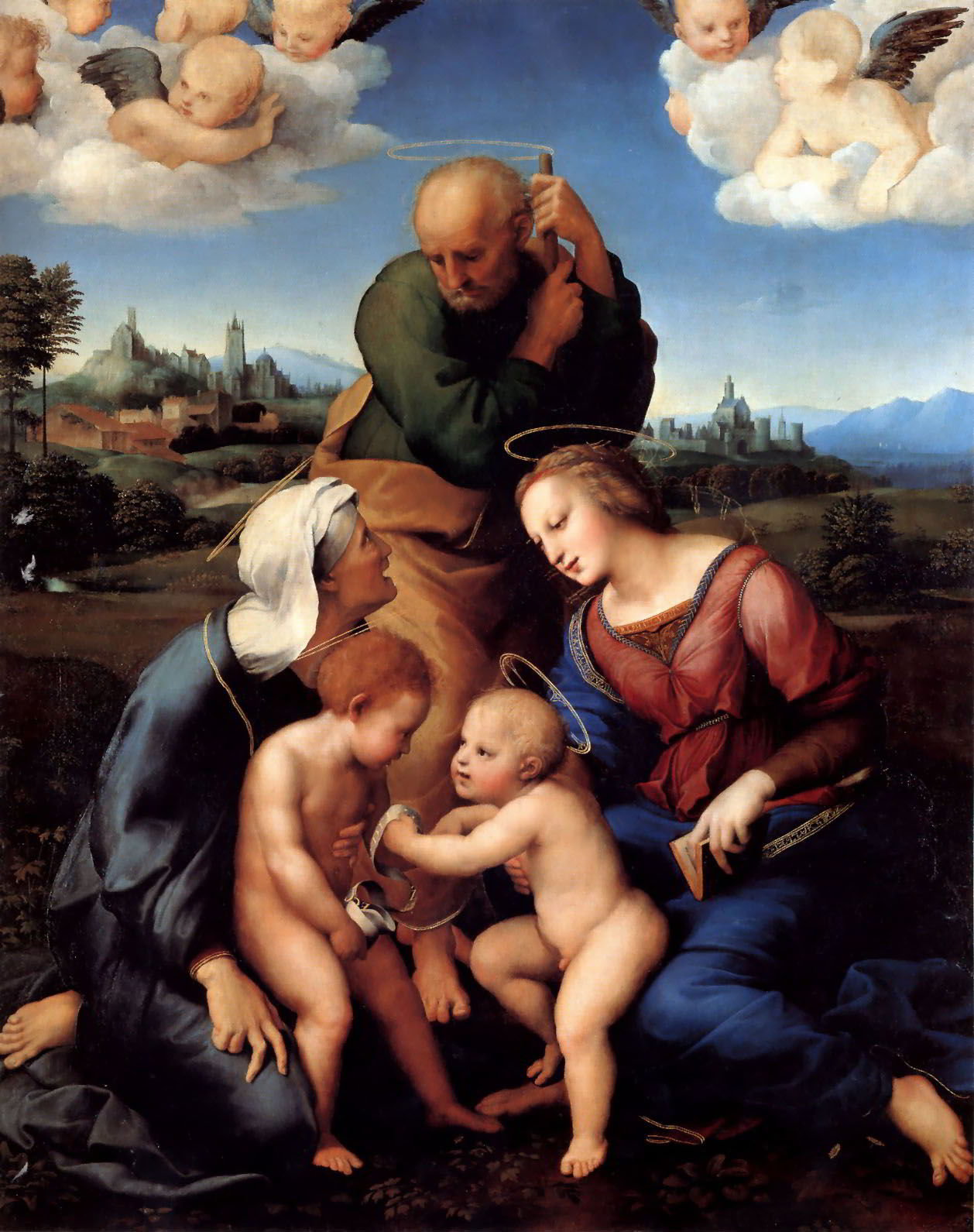 The Holy Family with Saints Elizabeth and John by Raphael