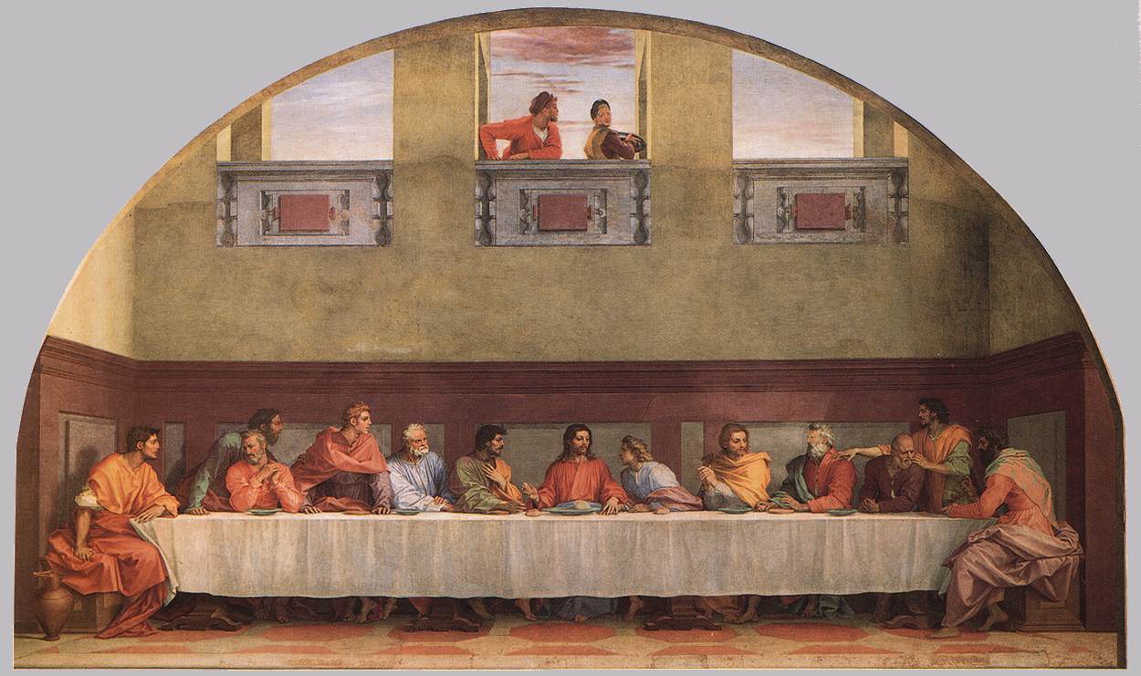 The Last Supper by Andrea del Sarto-Jesus Christ Painting