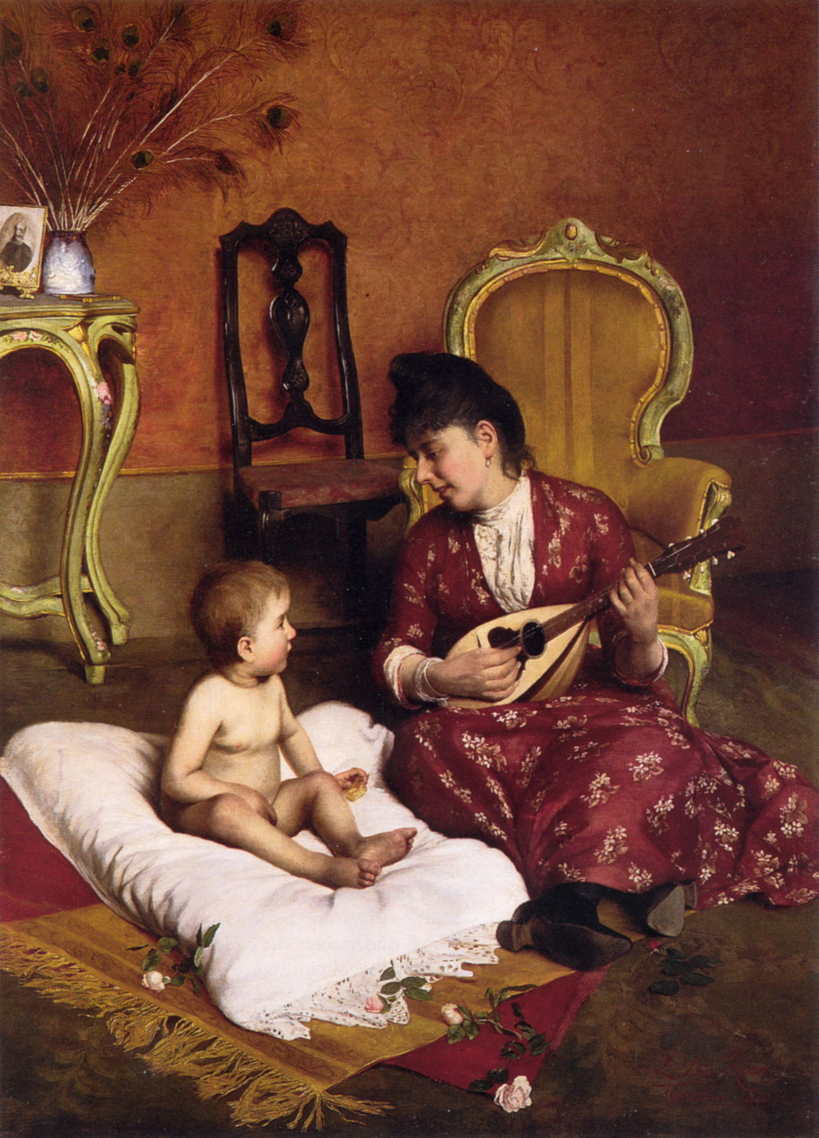 The Lullaby by Luigi da Rios-Oil Painting
