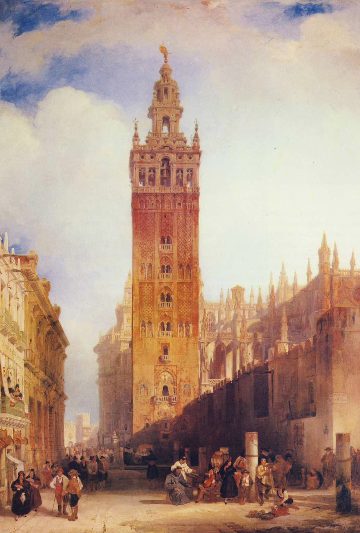 The Moorish Tower at Seville, called the Giralda by David Roberts-Scottish Painting