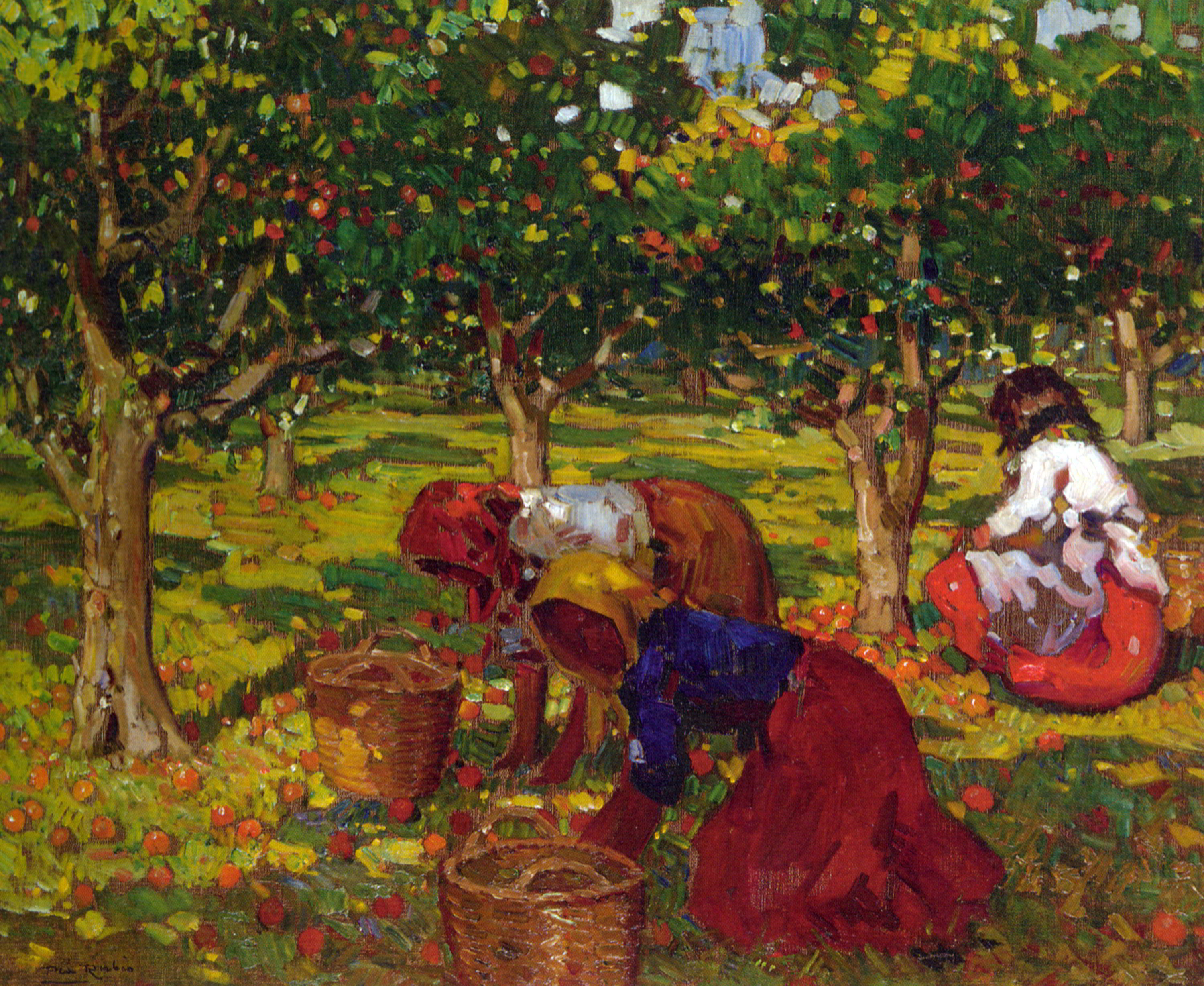 The Orange Harvest by Alberto Pla y Rubio-Oil Painting