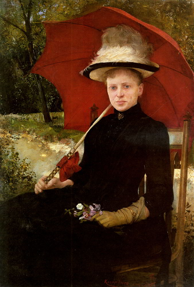 The Red Parasol by Imre Knopp