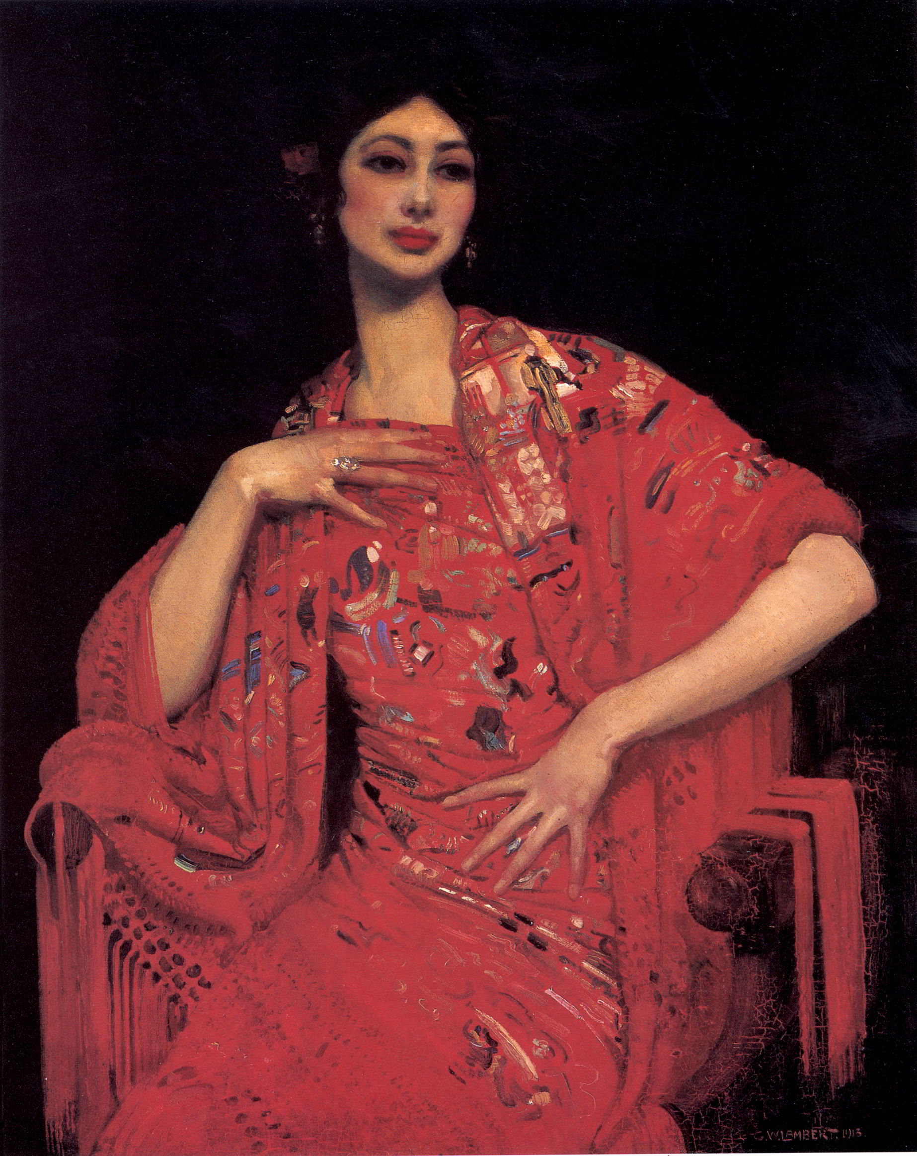 The Red Shawl by George Lambert