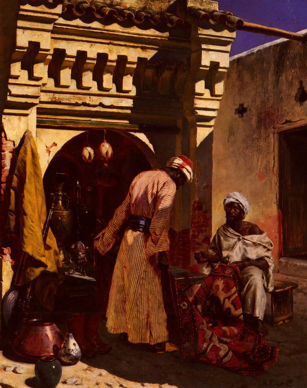 The Rug Merchant by Rudolf Ernst-French Painting