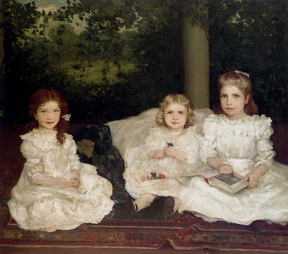 The Sisters by Augustus Vincent Tack-Portrait Painting